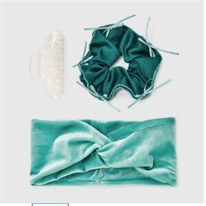 A New Day 3 Piece Set: Claw Clip, Scrunchie & Headband in Blue